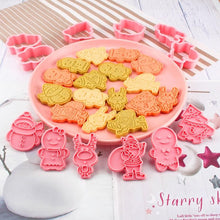 Load image into Gallery viewer, Winter Cartoon Biscuit Mould Christmas Cookie Cutters Christmas Molds ABS Plastic Baking Mould Cookie Tools Cake Decorating Tools Cartoon Cookie Christmas Tree Shaped Biscuit Molds