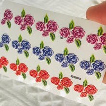 Load image into Gallery viewer, Winter Christmas Acrylic Engraved Nail Sticker Colorful Snow Design Decals Nail Water Slide Decals Nail Art Stickers Decals Christmas Snowflake Bronzing Christmas Slider Nail Art 3D Decals Decoration Decals Snowflakes Elk Bear Christmas Xmas Stickers