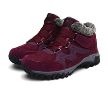 Load image into Gallery viewer, Winter Elegant Unisex Boots With Fur Warm Leather Snow Boots Winter Work Casual Shoes High Top Rubber Ankle Boots Leather Platform Fashion Luxury Boots Non-Slip Hiking Boots
