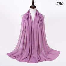Load image into Gallery viewer, Winter Fashion Long Solid Color Soft Muslim Bubble Chiffon Hijab Scarf Shawls Hijab Elegant Scarf Wrap Lightweight Islamic Head Wear Escharpe Shawls Headband Wraps Lightweight Head Scarves Ladies Hijabs For Women