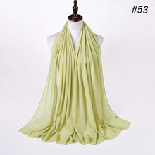 Load image into Gallery viewer, Winter Fashion Long Solid Color Soft Muslim Bubble Chiffon Hijab Scarf Shawls Hijab Elegant Scarf Wrap Lightweight Islamic Head Wear Escharpe Shawls Headband Wraps Lightweight Head Scarves Ladies Hijabs For Women