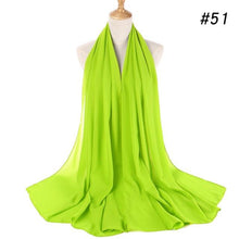 Load image into Gallery viewer, Winter Fashion Long Solid Color Soft Muslim Bubble Chiffon Hijab Scarf Shawls Hijab Elegant Scarf Wrap Lightweight Islamic Head Wear Escharpe Shawls Headband Wraps Lightweight Head Scarves Ladies Hijabs For Women