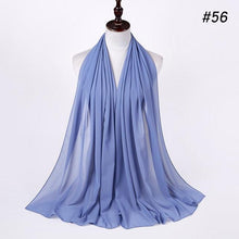 Load image into Gallery viewer, Winter Fashion Long Solid Color Soft Muslim Bubble Chiffon Hijab Scarf Shawls Hijab Elegant Scarf Wrap Lightweight Islamic Head Wear Escharpe Shawls Headband Wraps Lightweight Head Scarves Ladies Hijabs For Women