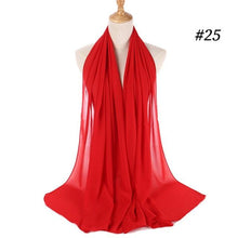 Load image into Gallery viewer, Winter Fashion Long Solid Color Soft Muslim Bubble Chiffon Hijab Scarf Shawls Hijab Elegant Scarf Wrap Lightweight Islamic Head Wear Escharpe Shawls Headband Wraps Lightweight Head Scarves Ladies Hijabs For Women