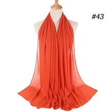 Load image into Gallery viewer, Winter Fashion Long Solid Color Soft Muslim Bubble Chiffon Hijab Scarf Shawls Hijab Elegant Scarf Wrap Lightweight Islamic Head Wear Escharpe Shawls Headband Wraps Lightweight Head Scarves Ladies Hijabs For Women