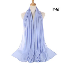 Load image into Gallery viewer, Winter Fashion Long Solid Color Soft Muslim Bubble Chiffon Hijab Scarf Shawls Hijab Elegant Scarf Wrap Lightweight Islamic Head Wear Escharpe Shawls Headband Wraps Lightweight Head Scarves Ladies Hijabs For Women