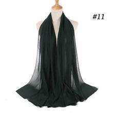Load image into Gallery viewer, Winter Fashion Long Solid Color Soft Muslim Bubble Chiffon Hijab Scarf Shawls Hijab Elegant Scarf Wrap Lightweight Islamic Head Wear Escharpe Shawls Headband Wraps Lightweight Head Scarves Ladies Hijabs For Women