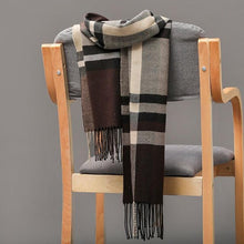 Load image into Gallery viewer, Winter Fashion Outdoor Plaid Soft Scarf Unisex Shawl Scarfs Warm Lightweight Wrap Muffler Elegant Cashmere Hijab Stylish Scarf Tassels For Women Men 185*35cm
