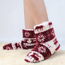 Load image into Gallery viewer, Winter Fur Slippers Women Warm House Slippers Plush Flip Flops Christmas Cotton Indoor Home Shoes Comfort Warm Fluffy Faux Fur Slipper Boots Soft Memory Foam Ankle Booties