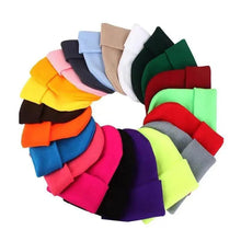 Load image into Gallery viewer, Winter Hats For Men Woman New Beanies Knitted Solid Cute Hat Girls Autumn Female Beanie Caps Warmer Stylish Ladies Casual Cap Outdoor Winter Adult Neutral Warm Hats Candy Color Knitted Woolen Hat for Women Men