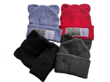 Load image into Gallery viewer, Winter Hats for Woman New Beanies Knitted Hat Cute Ear Girls Autumn Female Beanie Caps Warmer Bonnet Casual Cap Winter Beanie Hats for Women Girls Cable Knit Soft Cute Beanie with Double Pompom Ears Detachable Pompom Fur Hat Girls