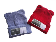 Load image into Gallery viewer, Winter Hats for Woman New Beanies Knitted Hat Cute Ear Girls Autumn Female Beanie Caps Warmer Bonnet Casual Cap Winter Beanie Hats for Women Girls Cable Knit Soft Cute Beanie with Double Pompom Ears Detachable Pompom Fur Hat Girls