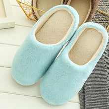 Load image into Gallery viewer, Winter Home Men And Women Solid Color Slippers Fashion Couple Plush Slippers Warm Indoors Bedroom Floor Shoes Warm Cotton Memory Foam Slippers Soft Yarn House Slippers
