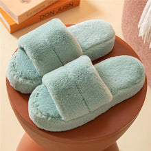 Load image into Gallery viewer, Winter Home Slippers Women Plush Fluffy Flip Flops Warm Shoes Soft Thick Soled Indoor Bedroom Fur Slides Women's Fuzzy Open Toe House Slippers Fancy Plush Slippers