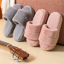Load image into Gallery viewer, Winter Home Slippers Women Plush Fluffy Flip Flops Warm Shoes Soft Thick Soled Indoor Bedroom Fur Slides Women's Fuzzy Open Toe House Slippers Fancy Plush Slippers