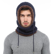 Load image into Gallery viewer, Winter Knitted Hat Beanie Men Beany Skellies Beanies Winter Hats For Women Men Caps Gorgas Bonnet Mask Brand Hats Hooded Cowl Neckerchief with Drawstring Soft Balaclava Pullover Knitted Beanie for Adults Men Women Ski Caps