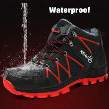 Load image into Gallery viewer, Winter Safety Shoes Waterproof Men's Boots Outdoor Warm Waterproof Non-slip Ankle Snow Boot Thick Plush Rubber Outdoor Snow Boots Winter Trail Camping Durable Cold Weather Shoes