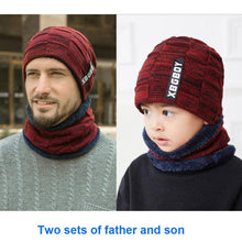 Load image into Gallery viewer, Winter Scarf Hat Set Outdoor Sport Warm Beanies Hat For Men Knitted Hats Bandana Hiking Camping Kid Neck Warmer Cap Neck Gaiter Winter Knitted Beanie Scarf Men Hat Neck Warmer Gaiter Face Cover Winter Beanie Hat Scarf Set Fleece Lined Skull Cap Winter Hat
