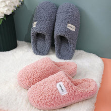 Load image into Gallery viewer, Winter Short Plush Cotton Home Slippers Women Indoor Floor Footwear Fashion Men Household Warm Slides Flat Couple House Slippers With Memory Foam Snd Comfortable Warm Shoes