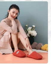 Load image into Gallery viewer, Winter Short Plush Cotton Home Slippers Women Indoor Floor Footwear Fashion Men Household Warm Slides Flat Couple House Slippers With Memory Foam Snd Comfortable Warm Shoes