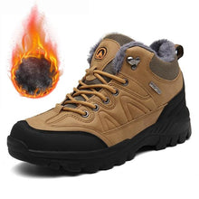 Load image into Gallery viewer, Winter Snow Boots Waterproof Leather Sneakers Super Warm Men's Boots Outdoor Hiking Boots Warm Fur Line Hiking Boot Outdoor Walking Shoes Casual Leather Booties For Men