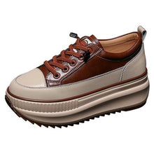 Load image into Gallery viewer, Winter Thich Womans Sneakers Warm Casual Vulcanized Shoes High Platform Boots Lace Up High Top Leather Sneakers Woman High Fashion Thick Soled Sports Walking Platform Shoes 7CM