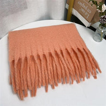 Load image into Gallery viewer, Winter Thick Soft Solid Color Warm Scarf Cashmere Hijabs Lightweight Warm Scarves Wraps Elegant Big Tassels Shawl Long Stole Mufflers For Women