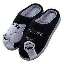 Load image into Gallery viewer, Winter Warm Home Slippers Women Cat Non-Slip Home Shoes Indoor Floor Bedroom Couple Plush House Slippers Comfort Plush Cute House Lucky Cat Warm Indoor Home Shoes