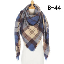 Load image into Gallery viewer, Winter Warm Soft Bandana Plaid Warm Headwear Triangle Scarves Scarf Cashmere Scarf Knit Wraps Shawls Hijabs Shawls Escharpe Elegant Cashmere Scarf Head Wrap Bandana Blanket Shawls Wraps For Female