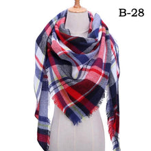 Load image into Gallery viewer, Winter Warm Soft Bandana Plaid Warm Headwear Triangle Scarves Scarf Cashmere Scarf Knit Wraps Shawls Hijabs Shawls Escharpe Elegant Cashmere Scarf Head Wrap Bandana Blanket Shawls Wraps For Female