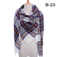 Load image into Gallery viewer, Winter Warm Soft Bandana Plaid Warm Headwear Triangle Scarves Scarf Cashmere Scarf Knit Wraps Shawls Hijabs Shawls Escharpe Elegant Cashmere Scarf Head Wrap Bandana Blanket Shawls Wraps For Female