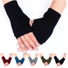 Load image into Gallery viewer, Winter Warm Thickening Wool Gloves Knitted Flip Fingerless Exposed Finger Thick Gloves Mittens Soft Cold Weather Women Gloves