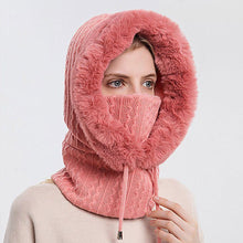 Load image into Gallery viewer, Winter Women 3 in 1 Knitted Ski Hat With Scarf Neck Warmer Fleece Lined Hood Face Mask Adult Balaclava For Outdoor Sports Balaclava Wind-Resistant Winter Face Mask Fleece Ski Mask for Men and Women Warm Face Cover Hat Cap Scarf