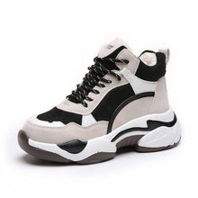 Load image into Gallery viewer, Winter Women's Sneakers Fashion Breathable Casual Running Winter Warm Anti-Slip Soft Sole Warm Fur Lined Winter Womens High Heels Sneakers