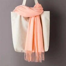 Load image into Gallery viewer, Winter Women Scarf Female Scarves For Women Solid Shawl Wraps For Winter Casual Wear Travel Friendly Wool Tassel Scarf Fashion Solid Color Toddler Soft Warm Scarves