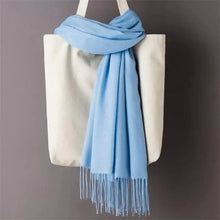 Load image into Gallery viewer, Winter Women Scarf Female Scarves For Women Solid Shawl Wraps For Winter Casual Wear Travel Friendly Wool Tassel Scarf Fashion Solid Color Toddler Soft Warm Scarves