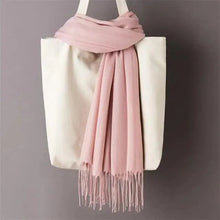 Load image into Gallery viewer, Winter Women Scarf Female Scarves For Women Solid Shawl Wraps For Winter Casual Wear Travel Friendly Wool Tassel Scarf Fashion Solid Color Toddler Soft Warm Scarves