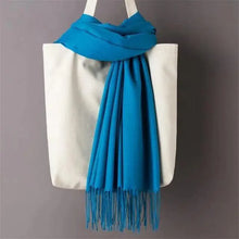 Load image into Gallery viewer, Winter Women Scarf Female Scarves For Women Solid Shawl Wraps For Winter Casual Wear Travel Friendly Wool Tassel Scarf Fashion Solid Color Toddler Soft Warm Scarves