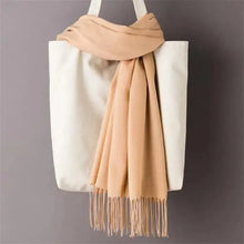 Load image into Gallery viewer, Winter Women Scarf Female Scarves For Women Solid Shawl Wraps For Winter Casual Wear Travel Friendly Wool Tassel Scarf Fashion Solid Color Toddler Soft Warm Scarves