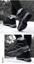 Load image into Gallery viewer, Winter Womens Mens Boots Plush Leather Waterproof Climbing Hunting Shoes Unisex Lace-up Outdoor Warm Hiking Boot Warm Ankle Cushionable Non-Slip Fashion Booties For Outdoor Walking