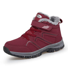 Load image into Gallery viewer, Winter Womens Mens Boots Plush Leather Waterproof Climbing Hunting Shoes Unisex Lace-up Outdoor Warm Hiking Boot Warm Ankle Cushionable Non-Slip Fashion Booties For Outdoor Walking