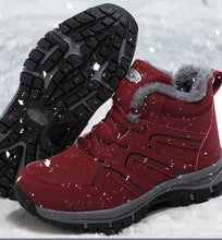 Load image into Gallery viewer, Winter Womens Mens Boots Plush Leather Waterproof Climbing Hunting Shoes Unisex Lace-up Outdoor Warm Hiking Boot Warm Ankle Cushionable Non-Slip Fashion Booties For Outdoor Walking