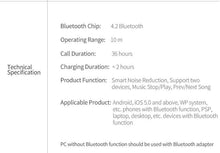 Load image into Gallery viewer, Wireless Bluetooth Headset Business Hands Free Long Standby V5.0 Earphones Waterproof Sport Earbuds With Microphone For Driving