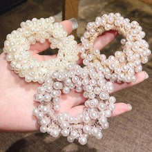 Load image into Gallery viewer, Woman Big Pearl Hair Ties Fashion Korean Style Hairband Scrunchies Girls Ponytail Holders Rubber Band Hair Accessories Ponytail Holder Accessories for Women And Girls
