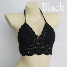 Load image into Gallery viewer, Woman Bikini Top Crochet Knit Separate Female Women Comfortable Beach Crochet Crop Summer Halter Tank Top Beach Knit Bra Beachwear Plus Size Bathing Suits Summer Beach Crochet Crop Tank Top