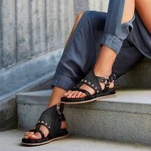 Load image into Gallery viewer, Woman Sandals Flat Casual Summer Sandals Women's Fashion Flip Flops Elegant Sandals Artificial Leather Platform Shoes Fashion Slides Ladies Lightweight Athletic Yoga Mat Sandals Slip On Thick Cushion Slippers Sandals