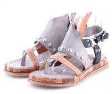 Load image into Gallery viewer, Woman Sandals Flat Casual Summer Sandals Women's Fashion Flip Flops Elegant Sandals Artificial Leather Platform Shoes Fashion Slides Ladies Lightweight Athletic Yoga Mat Sandals Slip On Thick Cushion Slippers Sandals