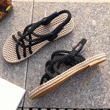 Load image into Gallery viewer, Woman Shoes Braided Rope With Traditional Casual Style And Simple Creativity Fashion Sandals Comfortable Summer Sandal With Arch Support Waterproof Comfy Sandals For Travel Beach