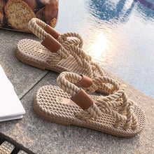 Load image into Gallery viewer, Woman Shoes Braided Rope With Traditional Casual Style And Simple Creativity Fashion Sandals Comfortable Summer Sandal With Arch Support Waterproof Comfy Sandals For Travel Beach