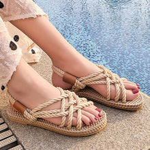 Load image into Gallery viewer, Woman Shoes Braided Rope With Traditional Casual Style And Simple Creativity Fashion Sandals Comfortable Summer Sandal With Arch Support Waterproof Comfy Sandals For Travel Beach